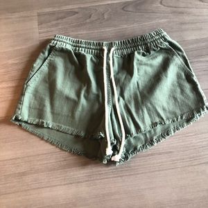 army green shorts